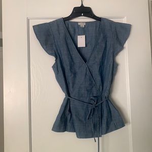 J Crew chambray top Size 8
